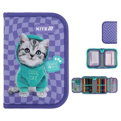 Пенал з наповненням Kite Studio Pets SP25-622H-2, 1 відділення, 2 відвороти SP25-622H-2 фото
