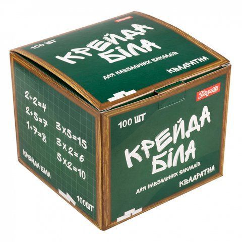 Крейда біла 1Вересня "Шкільна" квадратна 12х12мм, 100 шт. 400070 фото