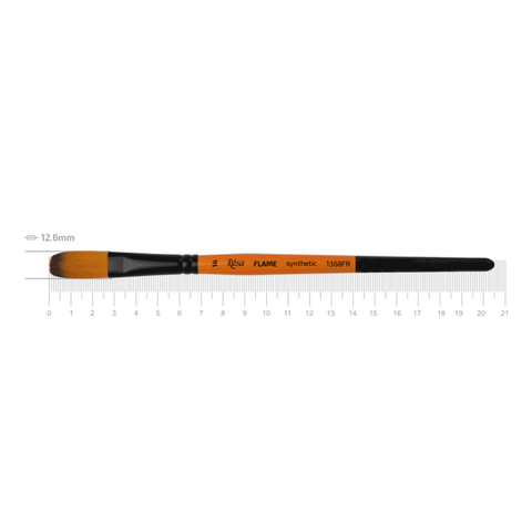 Пензель синтетика овальна FLAME 1368FR №14 коротка ручка ROSA 4823098534679 фото