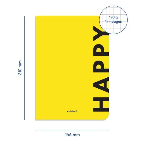 Блокнот "Happy" желтый orner-1292 фото