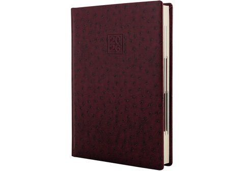 Щоденник датований, OSTRICH, бордо, кремовий блок, А5 O25228-18 фото