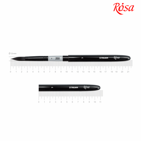 Пензель синтетика кругла TRAVEL BRUSH STREAM 158 № 7 коротка ручка ROSA 4823098530053 фото