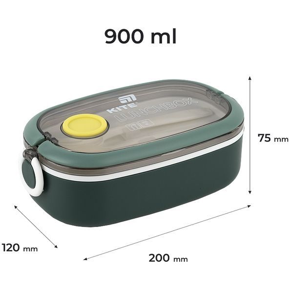 Ланчбокс Kite K25-1180-3, 900 мл, зелений K25-1180-3 фото
