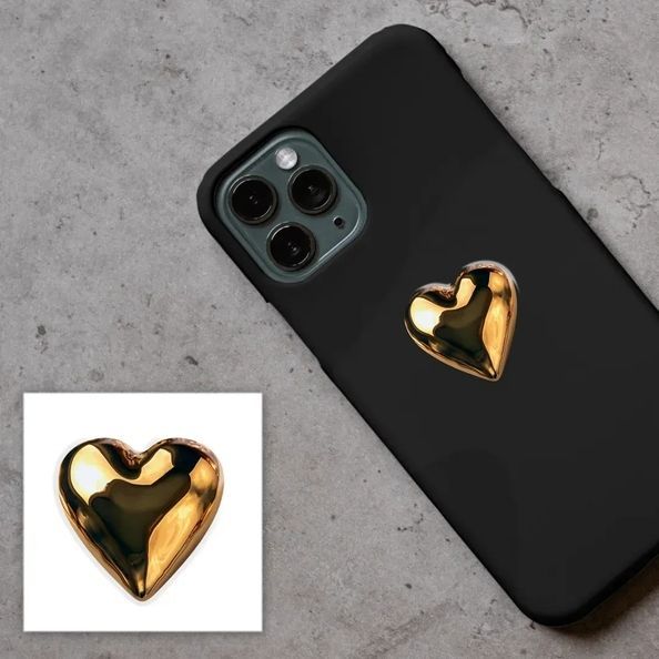 Об'ємна наліпка "Golden Heart" SX-291 фото