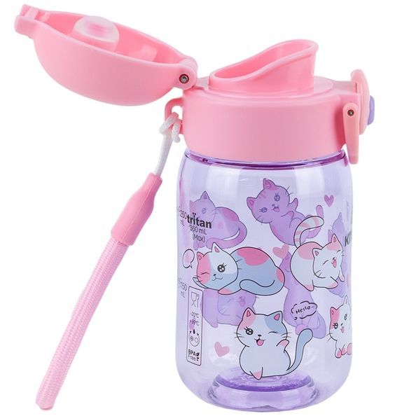Пляшечка для води Kite K25-1235-1, Cats, 360 мл, фіолетова K25-1235-1 фото