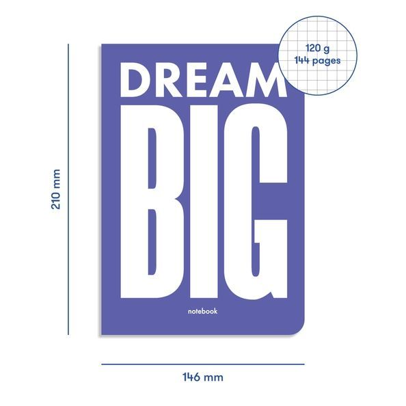 Блокнот "Dream BIG" фіолетовий orner-1286 фото