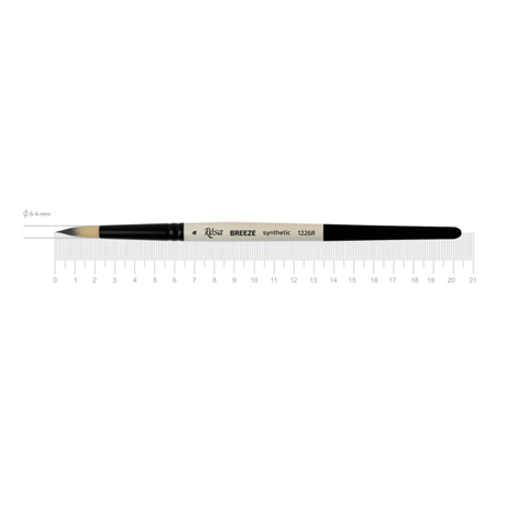 Пензель синтетика кругла BREEZE 1226R №4 коротка ручка ROSA 4823098535300 фото
