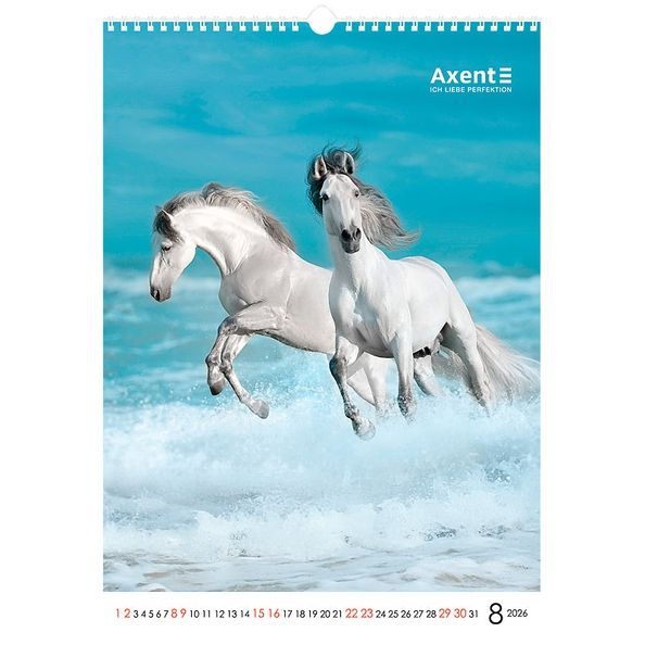 Календар настінний А3 2026 р., Horses 8804-26-3-A фото