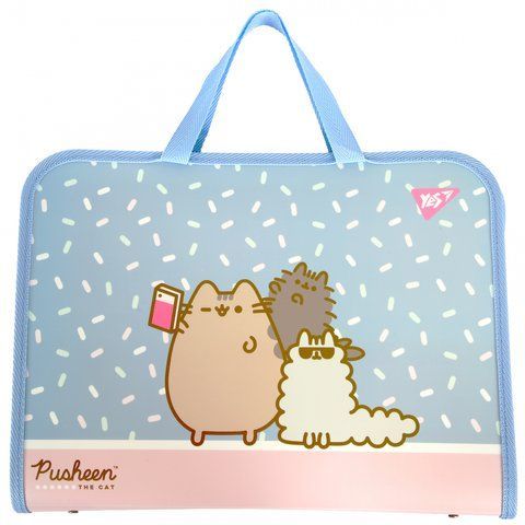Папка-портфель Yes FC на блискавці з тканинними ручками "Pusheen" 492316 фото
