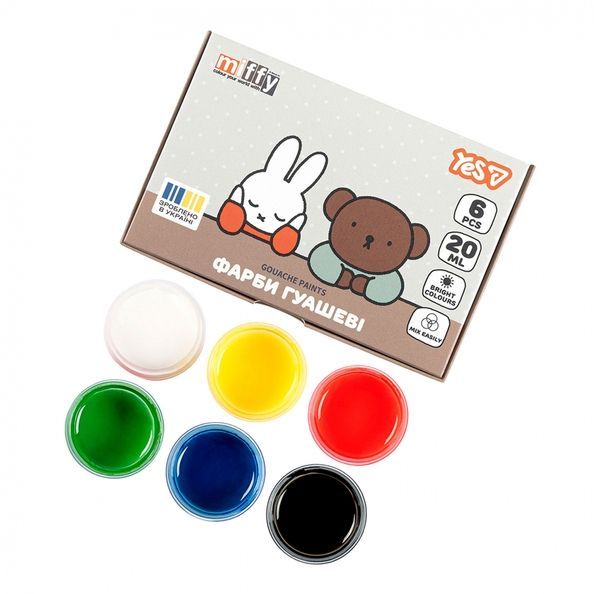 Фарби гуашеві Yes Miffy 6 кол. 20 мл 230444 фото