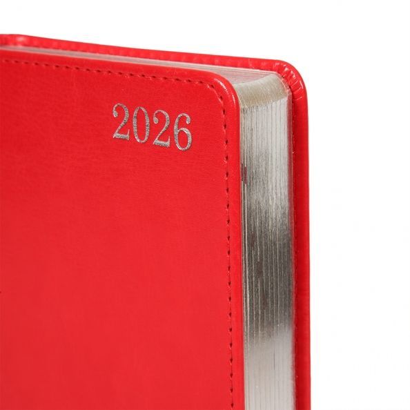 Щоденник А6 Leo Planner датований 2026 "City", твердий, червоний, 352 сторінки 252675 фото