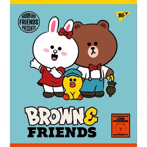 Зошит YES Line Friends А5 48 аркушів клітинка ( 5шт ) 766867 фото