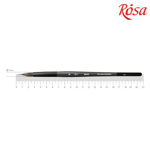 Пензель мікс білка/соболь круглий лайнер WAVE 148 № 6 коротка ручка ROSA 4823098516828 фото