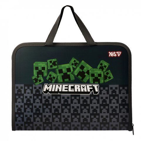 Папка-портфель Yes FC на блискавці з тканинними ручками "Minecraft.Creepers" 492355 фото