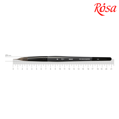 Пензель мікс білка/соболь круглий лайнер WAVE 148 № 8 коротка ручка ROSA 4823098516835 фото