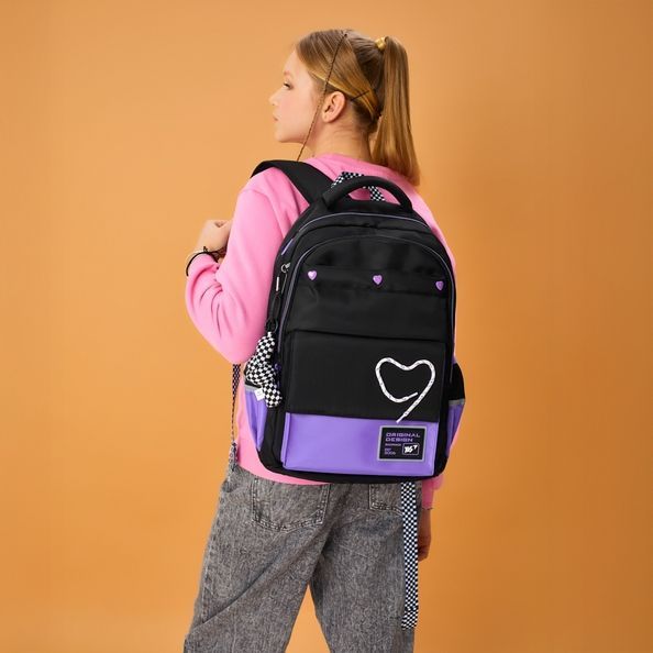 Рюкзак шкільний YES TS-48 Purple Hearts 559923 фото