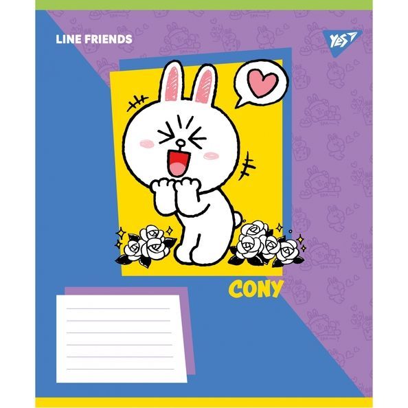 А5/12 кос. Yes Line Friends Funny, зошит учнівський шкільний (5шт.) 767640 фото