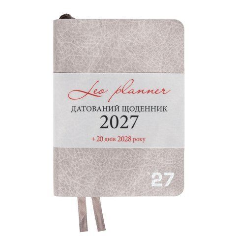 Щоденник діловий А6 Leo Planner датований 2027 "Prime", м'який, сірий, 352 сторінки 252737 фото