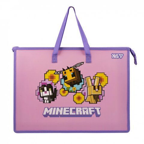 Папка-портфель Yes FC на блискавці з тканинними ручками "Minecraft. Bees" 492358 фото