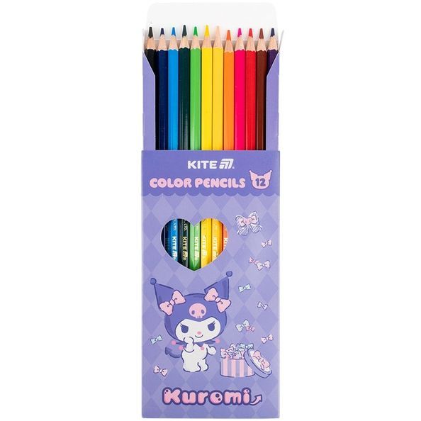 Олівці кольорові, 12 шт. Kuromi HK25-051-2 Kite HK25-051-2 фото