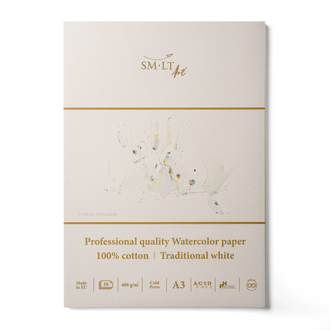 Склейка для акварелі PRO CREATE А3 (29,7х42 см) 400г/м2 10л 100% бавовна SM-LT Art 4770644589471 фото