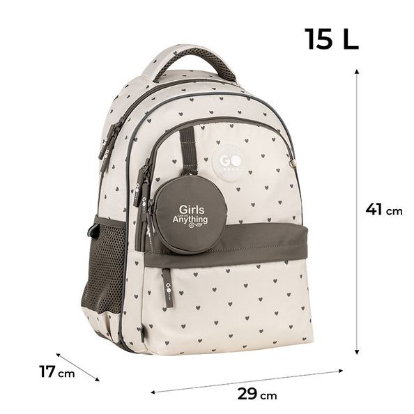 Рюкзак GoPack Education 182M Beige Polka Dots GO26-182M-3 фото