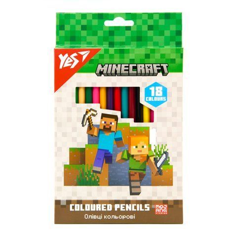 Олівці кольорові Yes 18 кол. "Minecraft" 290765 фото