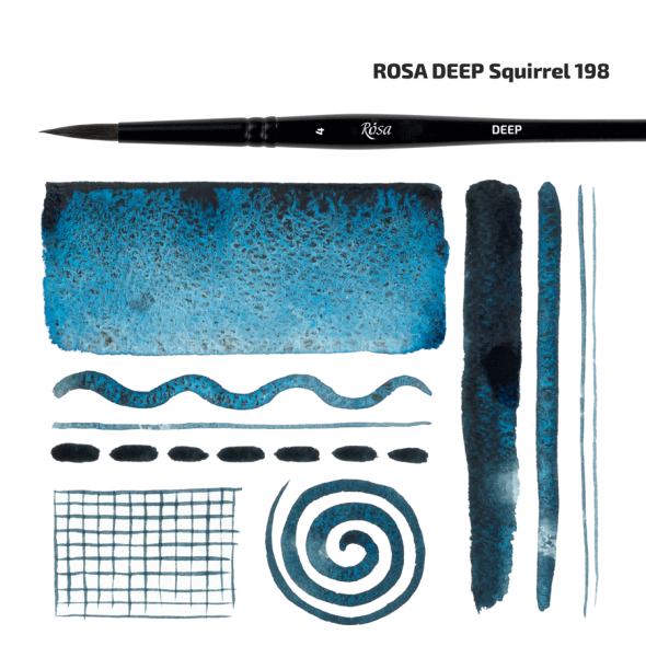 Пензель білка кругла DEEP 198 № 4 коротка ручка ROSA 4823098539926 фото