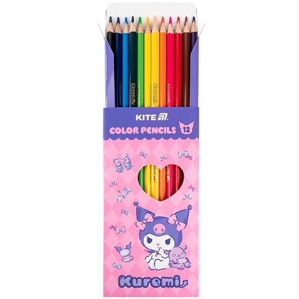 Олівці кольорові тригранні Kite Kuromi HK25-053, 12 шт. HK25-053 фото