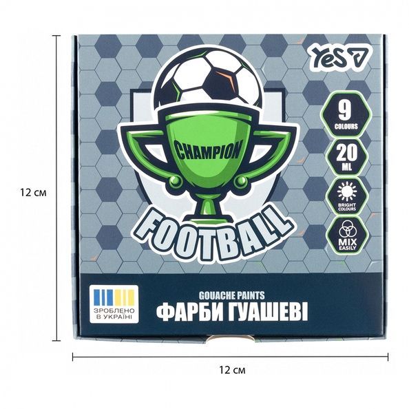 Фарби гуашеві Yes Football 9 кол. 20 мл 230452 фото