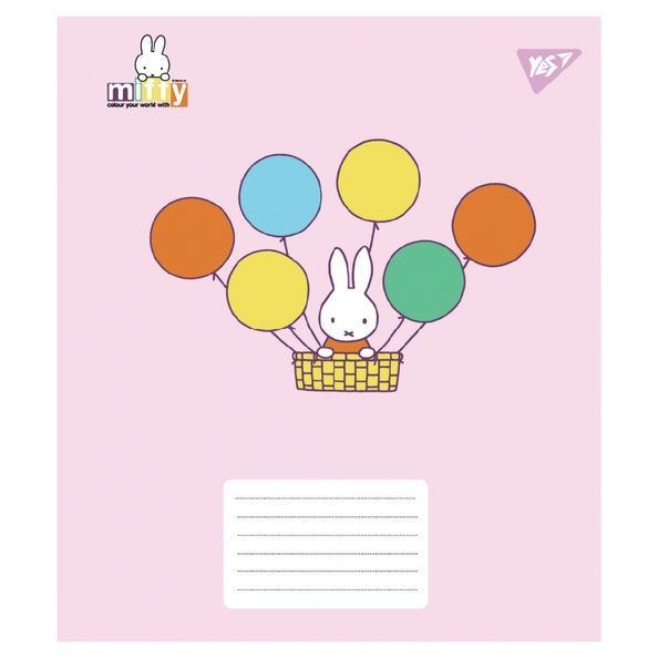 А5/12 кос. Yes Miffy Playfull, зошит учнівський шкільний (5шт.) 767633 фото