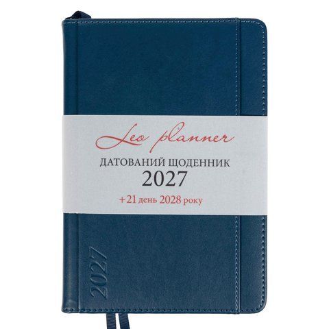 Щоденник діловий А5 Leo Planner датований 2027 "Legacy", твердий, синій, 368 сторінок 252734 фото