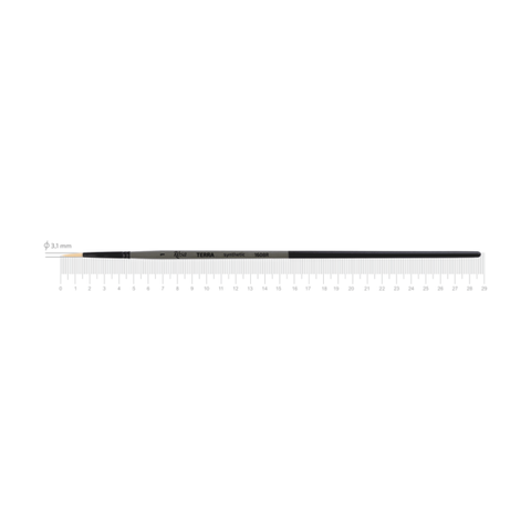 Пензель синтетика кругла TERRA 1608R №1 довга ручка ROSA 4823098533719 фото