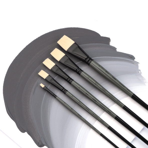 Пензель синтетика плоска TERRA 1608F №4 довга ручка ROSA 4823098533771 фото