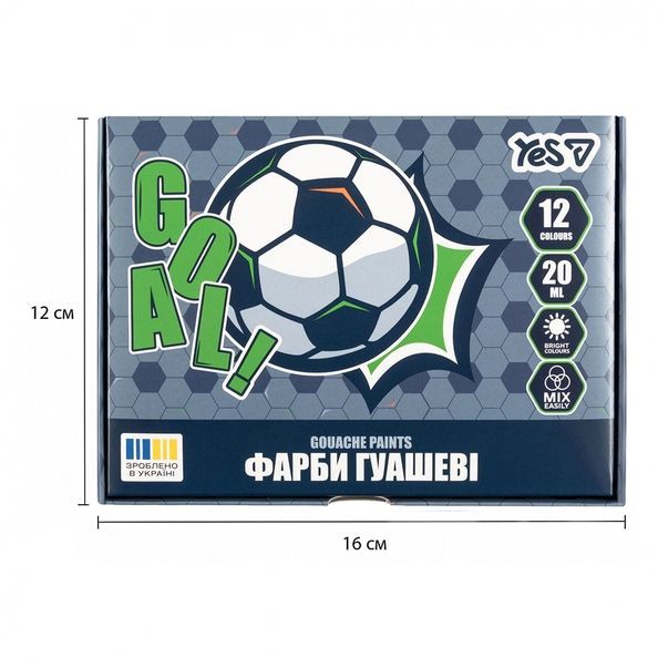 Фарби гуашеві Yes Football 12 кол. 20 мл 230453 фото