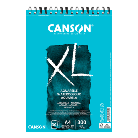 Альбом для акварелі на спіралі XL A4 (21х29,7см) 300г/м2 30л середнє зерно Canson 3148950074959 фото