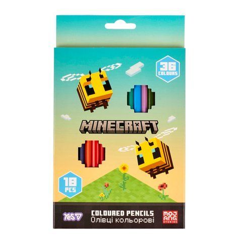 Олівці кольорові Yes Minecraft Spring 18 шт 36 кольорів 290774 фото