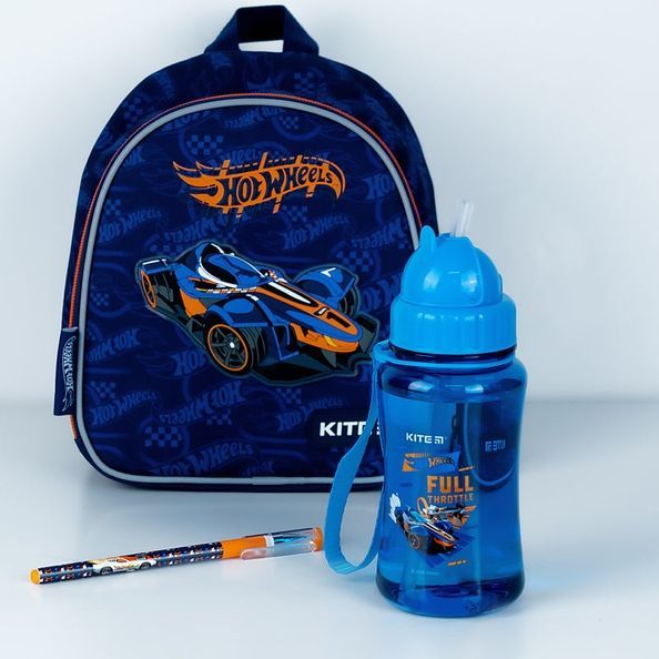 Пляшечка для води Kite Hot Wheels HW24-399, 350 мл, синя HW24-399 фото
