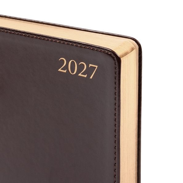Щоденник діловий А5 Leo Planner датований 2027 "Aldento", інтегральний, темно-коричневий, 368 сторінок 252733 фото