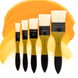 Пензель щетина флейц AMBER 2306 №40 коротка ручка ROSA 4823098533528 фото 3