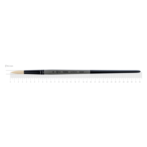 Пензель синтетика кругла TERRA 1608R №12 довга ручка ROSA 4823098533641 фото