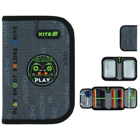 Пенал Kite 1 від., 2 відв., з наповненням 622H Good Game K26-622H-2 фото