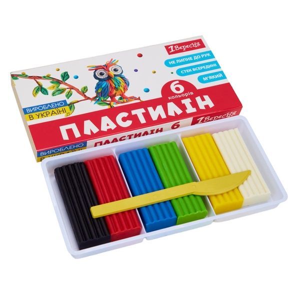 Пластилін 1Вересня, 6 кол., 120г "Classic" 540653 фото