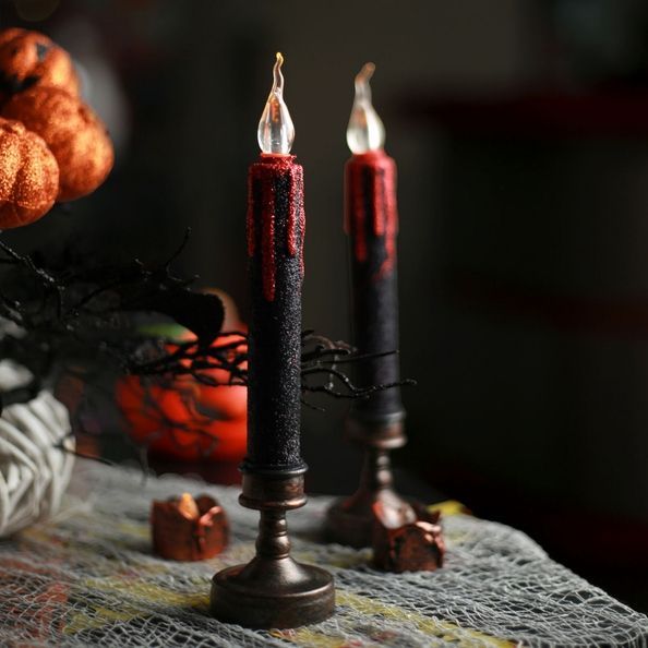 Свічка Yes! Fun на Хелловін "Halloween Party" зі свічником, 25 см, LED 973659 фото