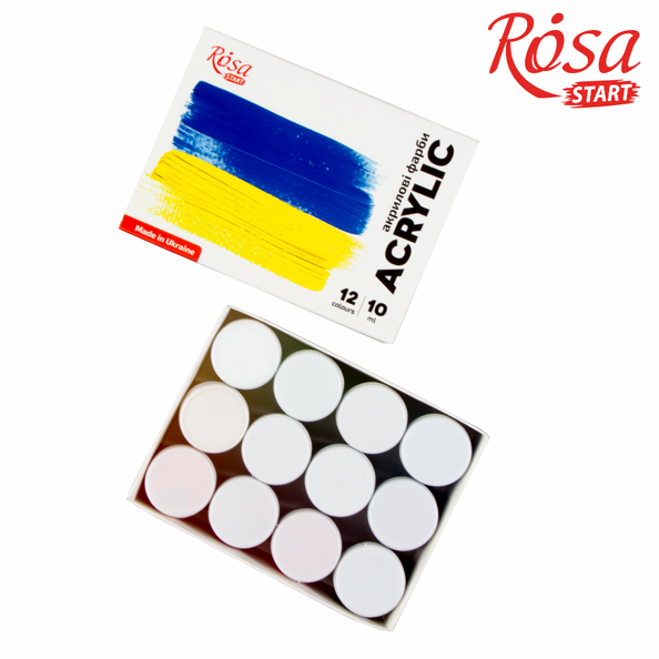 Набір акрилових фарб Ukraine 12x10мл, ROSA START 322111009 фото