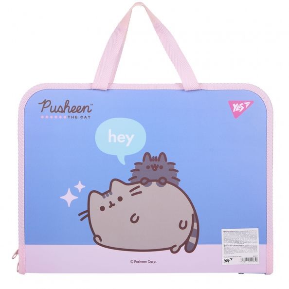 Папка-портфель Yes FC на блискавці з тканинними ручками Pusheen 492317 фото