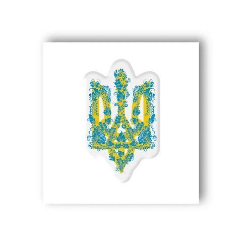 Об'ємна наліпка "Блакитний квітучий герб" SX-62 фото