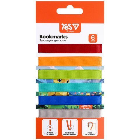 Закладки для книг Yes "Orange Line" 6 шт. (х) 708850 фото
