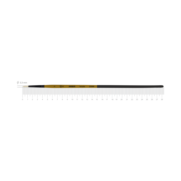 Пензель щетина кругла AMBER 2306R №1 довга ручка ROSA 4823098533290 фото
