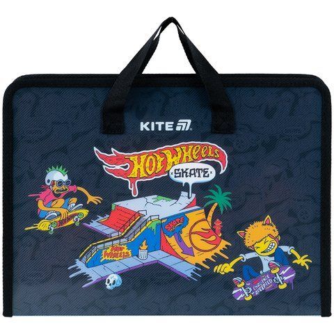 Папка-портфель на блискавці Kite Hot Wheels HW25-202, 1 відділення, A4 HW25-202 фото
